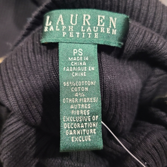 *SOLD* NEW Ralph Lauren Womens Sweater Small Turtleneck Striped Black Gold - Picture 6 of 9